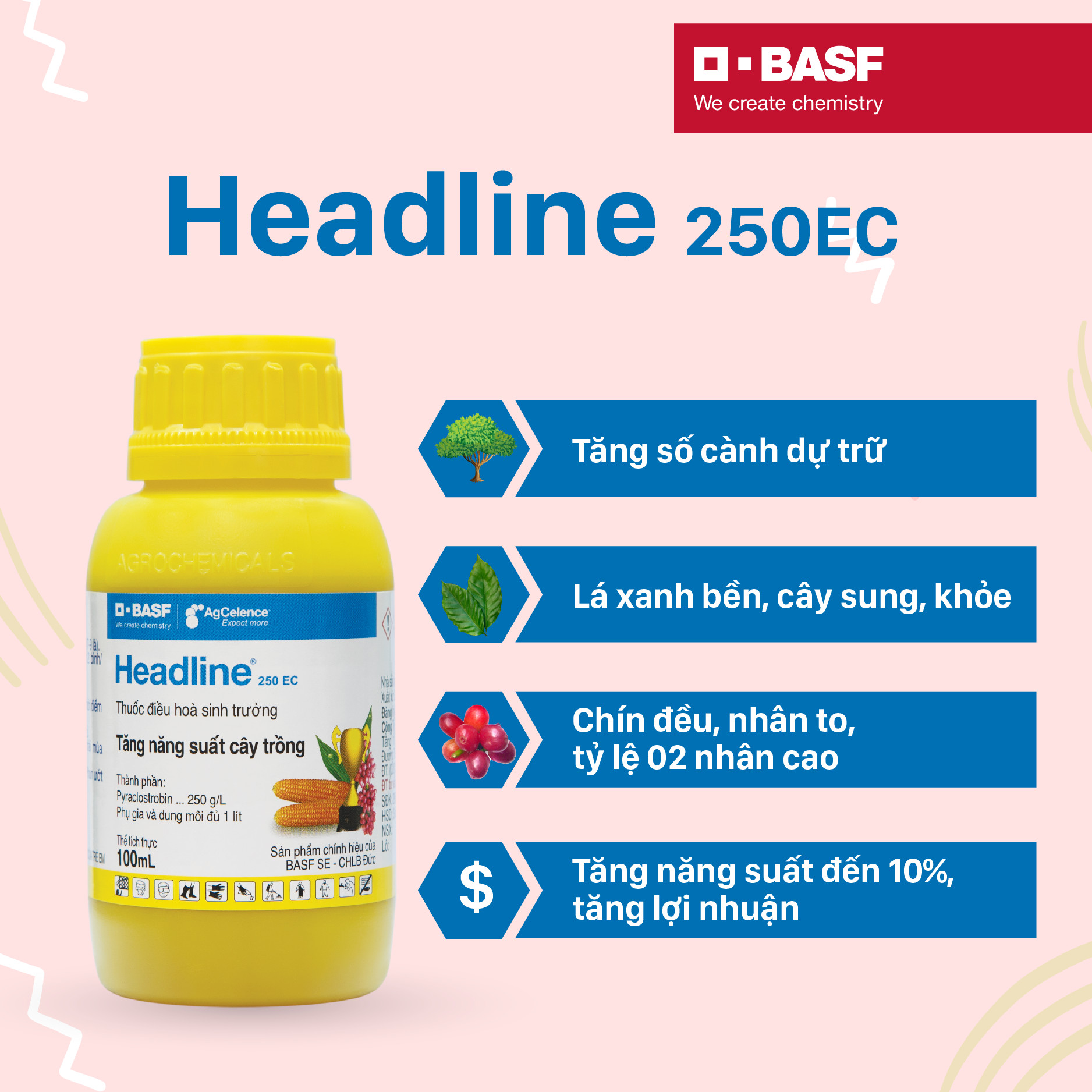 Thuốc điều hòa sinh trưởng Headline 250EC - Chai 100ml